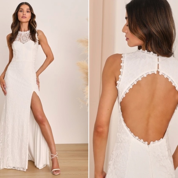 LULU's Sexy Romantic Flowy Floral Lace Elegant Bridal Shower Elopement Wedding - Picture 1 of 3